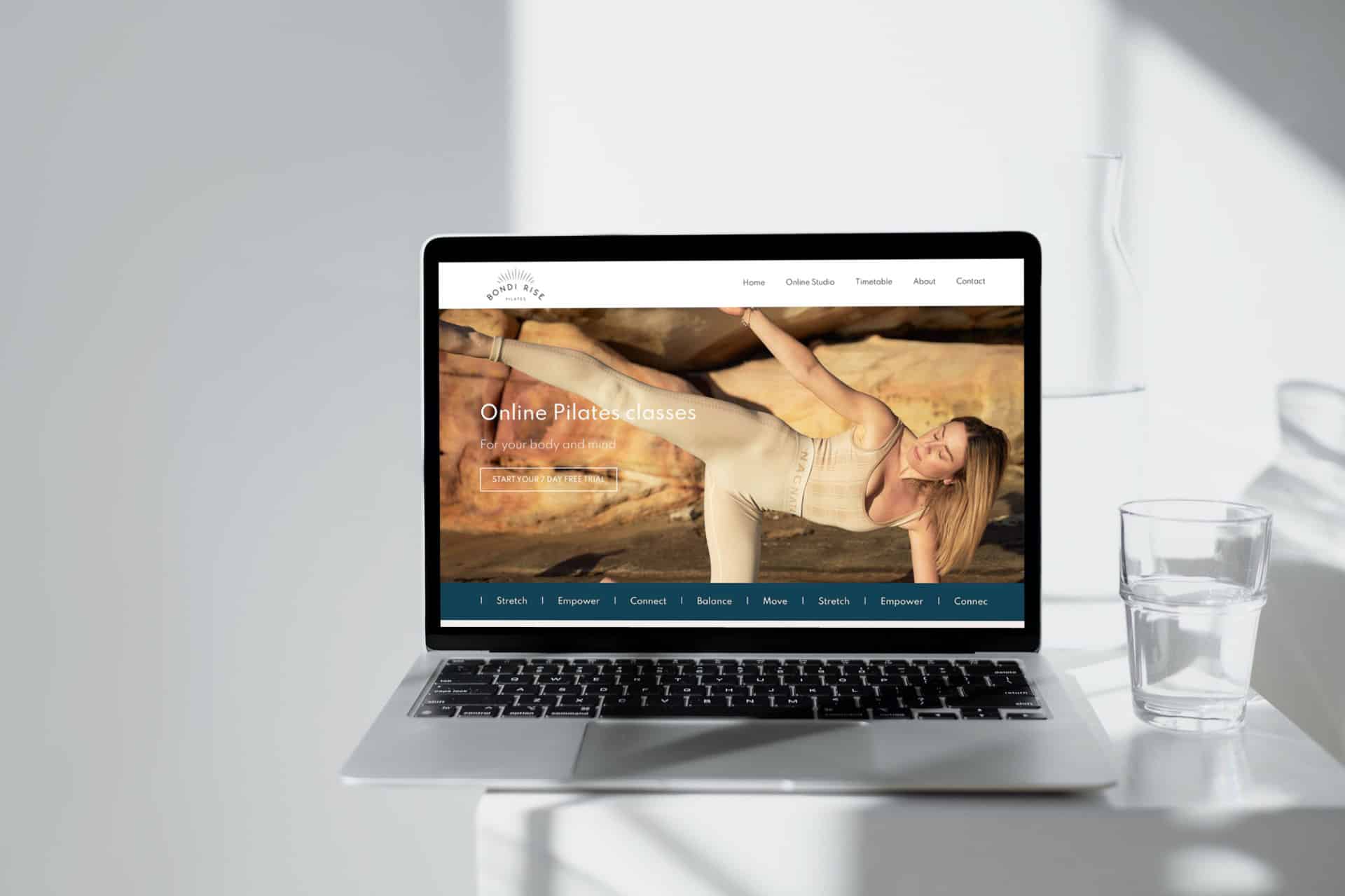 bondi rise online pilates studio web design