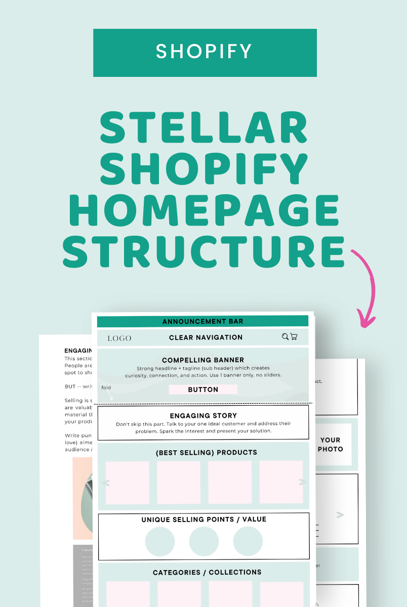 stellar shopify homepage structure