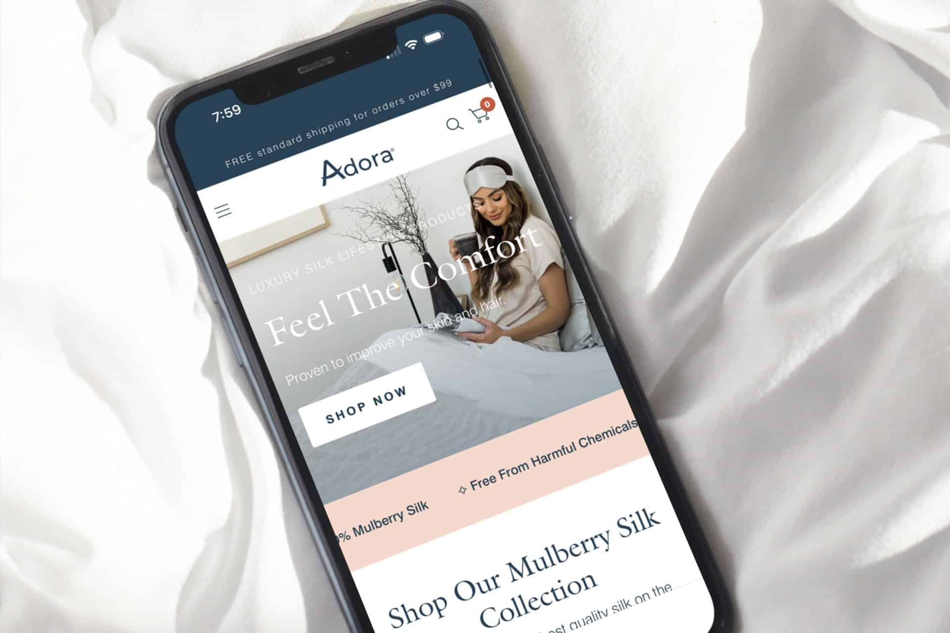 Adora Silk Pillow Cases - Webdesign Shopify Siri The Agency