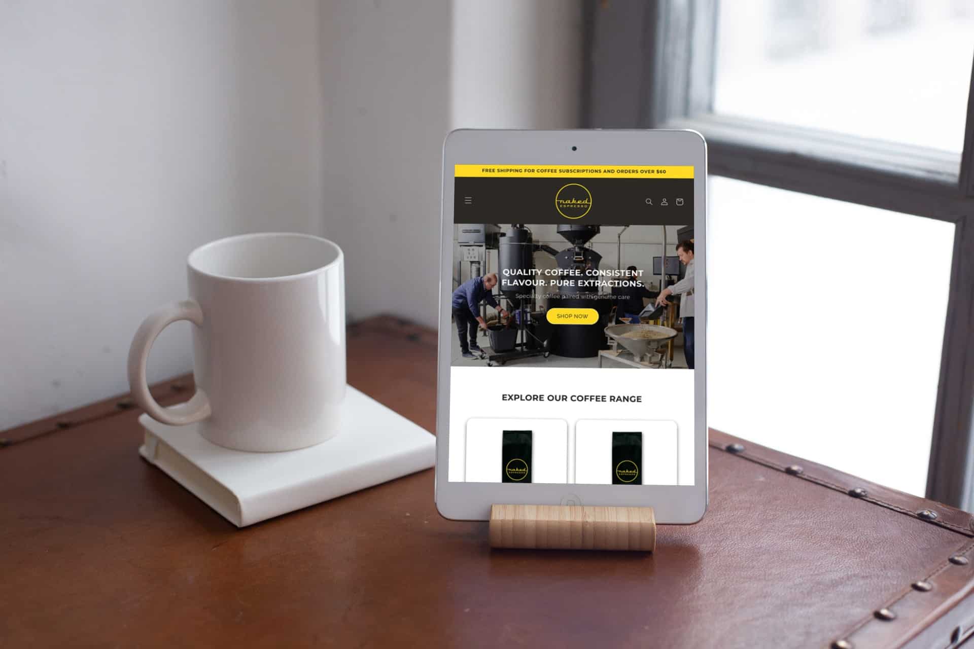 naked espresso website design shopify \